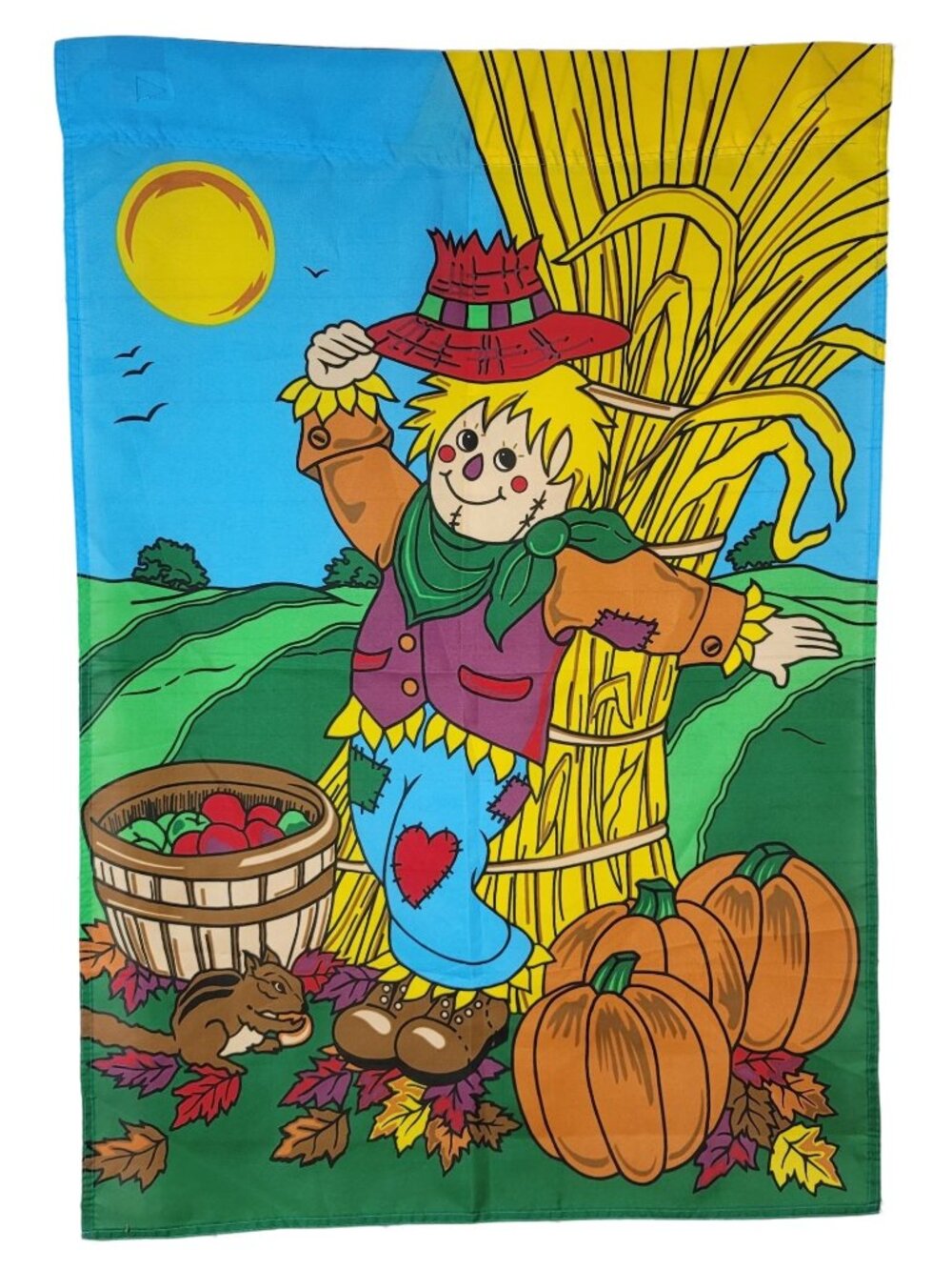 New Creative Harvest Scarecrow Flag Multicolor 41x28 Autumn Fall Banner 1999 VTG